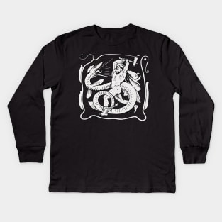 Thor Jörmungandr Battle Ragnarök Kids Long Sleeve T-Shirt